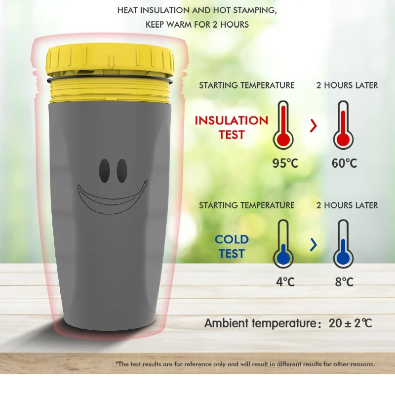 Twist Lid Thermos Cup with Straw